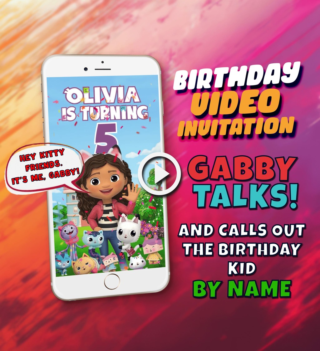 Gabby birthday invitation cover