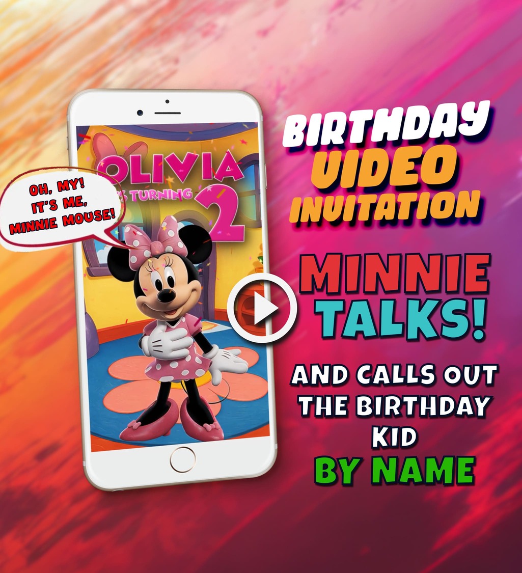 Minnie birthday invitation cover