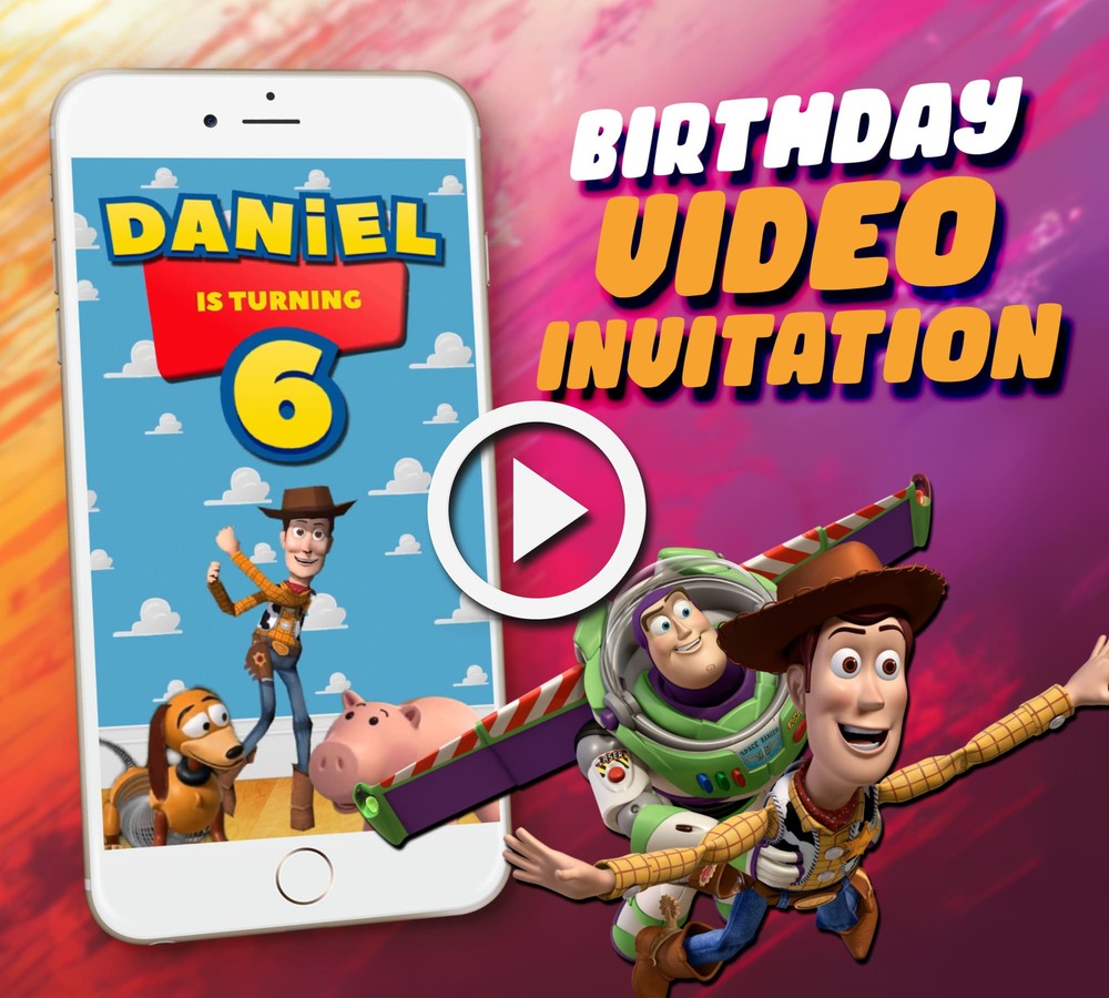Toys birthday invitation cover